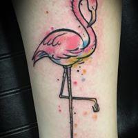 Ron Goulet - Watercolor Flamingo